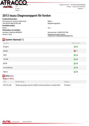 Isuzu D-Max 2007-2012 (Type I) , Motorkode: 4JK1-TC, Girkassekode: Manuell