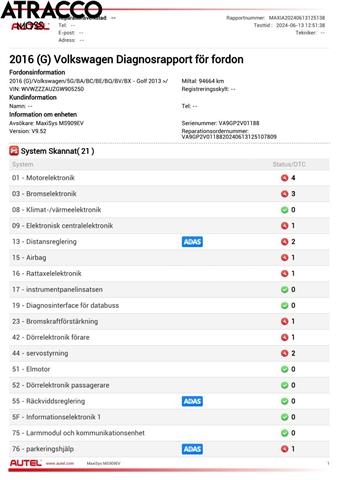 VW e-Golf 2014-2017 (Fase 1) , Motorkode: EAGA, Girkassekode: Automat