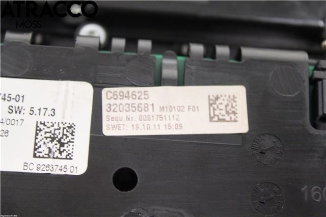 Varmeapparat betjening til BMW 5-Serie 2010-2017 (F10/F11) (F10/F11) (61319328426|)