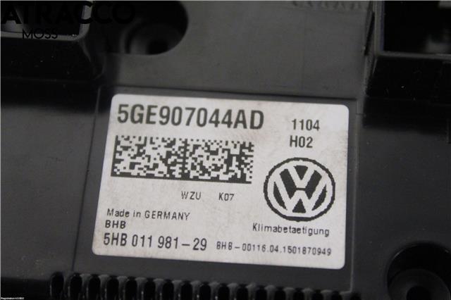 Varmeapparat betjening til VW e-Golf 2014-2017 (Fase 1)  (5GE907044AD|)