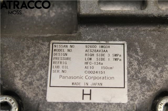Aircondition kompressor til Nissan Leaf 2011-2017 (Type I) (926001MG0A|)