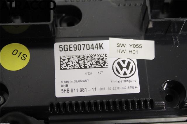Varmeapparat betjening til VW e-Golf 2014-2017 (Fase 1)  (5GE907044AD|)