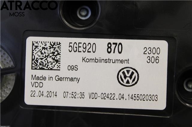 Instrumentpanel til VW e-Golf 2014-2017 (Fase 1)  (5GE920870|)