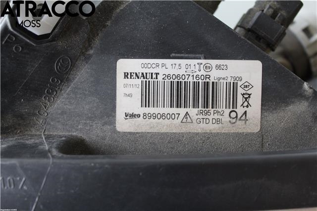 Frontlykt venstre halogen til Renault Scenic 2009-2016 (Type III)  (Valeo|260607160R|)