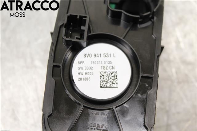 Bryter lys til Audi A3 2012-2016 (Type III, Fase 1)  (8V0941531AE|)