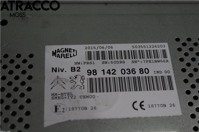 Bilstereo til Peugeot Partner 2008-2015 (Type II, Fase 1)  (9814203680|)