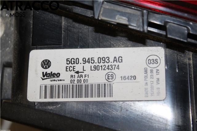 Baklykt venstre indre til VW e-Golf 2014-2017 (Fase 1)  (5G0945093AG|)