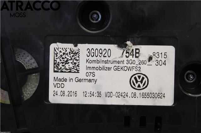 Instrumentpanel til VW Passat 2015-2019 (Fase 1) (B8) (B8) (3G0920754B|)
