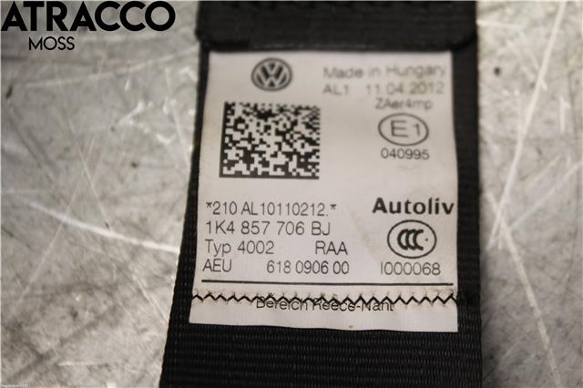 Sikkerhetsbelte foran høyre til VW Golf VI 2008-2012  (1K4857706BM|)
