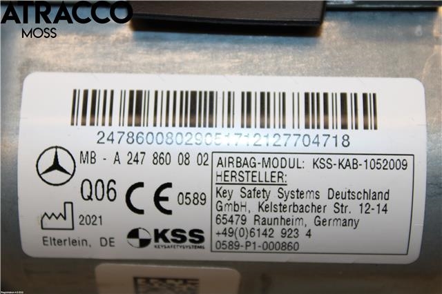 Airbag kne til Mercedes EQB 2022-->>  (A2476803804|)