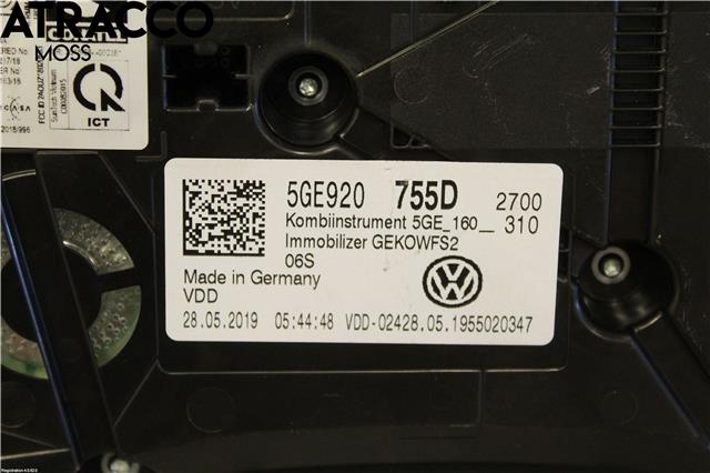 Instrumentpanel til VW e-Golf 2017-2020 (Fase 2)  (5GE920755D|)