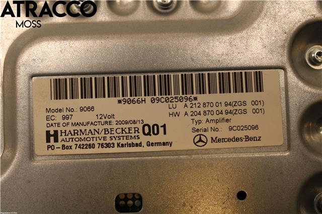 Bilstereo forsterker til Mercedes E-Klasse 2009-2013 (Fase 1) (W212) (W212) (A2128700194|)