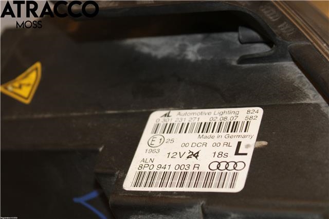 Frontlykt venstre halogen til Audi A3 2003-2008 (Type II, Fase 1)  (8P0941029R|)