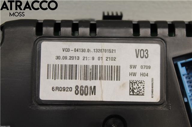 Instrumentpanel til VW Polo 2009-2014 (Type V, Fase 1)  (6R0920860MX|)