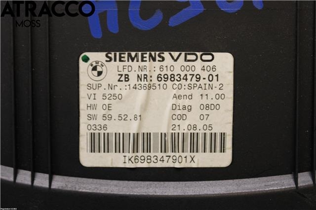 Instrumentpanel til BMW 3-Serie 2005-2011 (E90/E91/E92/E93) (E90/E91/E92/E93) (62109316119|)