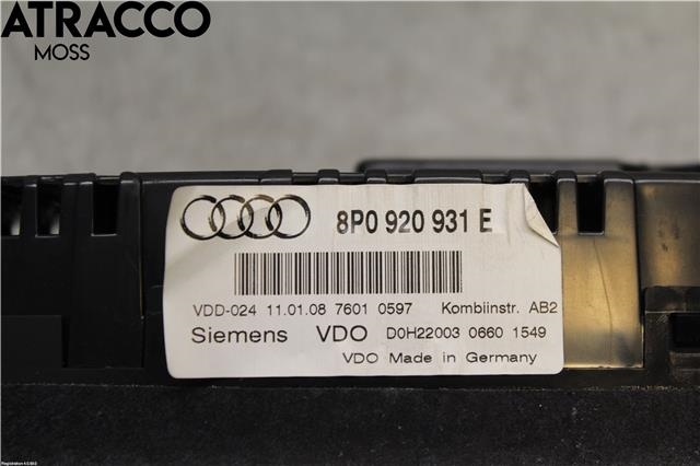 Instrumentpanel til Audi A3 2003-2008 (Type II, Fase 1)  (8P0920931E|)
