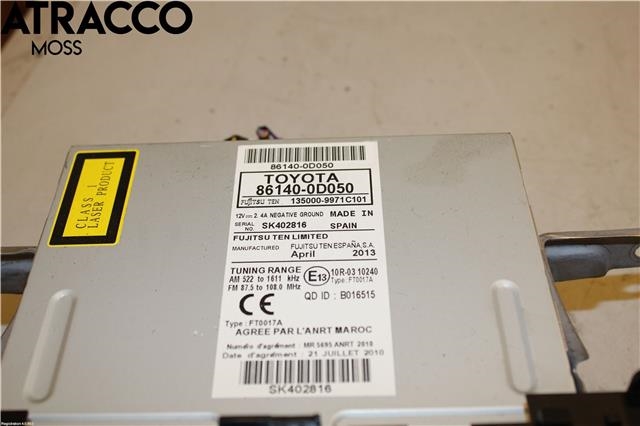 Bilstereo til Toyota Yaris 2012-2014 (Type III, Fase 1)  (861400D050|)