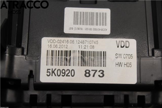 Instrumentpanel til VW Golf VI 2008-2012  (5K0920873X|)