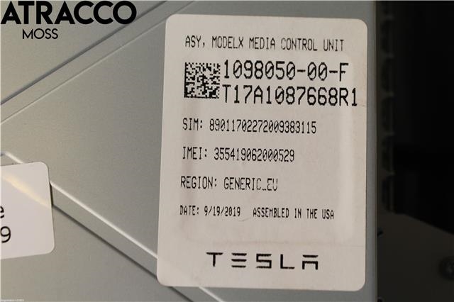 Multimedia display (MCU - Media Controller Unit) til Tesla Model S 2013-2016 (Fase 1)  (100474020B|)