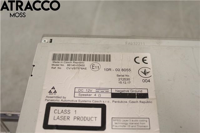 Bilstereo til Toyota Auris 2015-2019 (Type II, Fase 2)  (8614002400|)