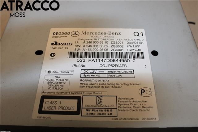 Bilstereo til Mercedes A-Klasse 2012-2018 (W176) (W176) (A2469008710|)