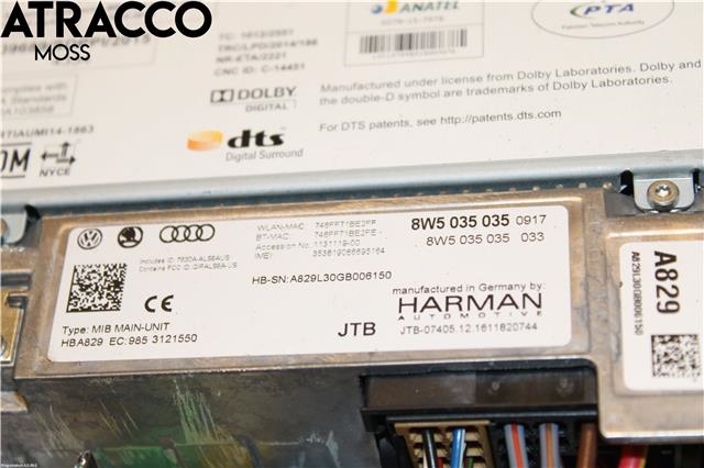 Bilstereo til Audi A5 2016-->> (Type II)  (8W5035035|)