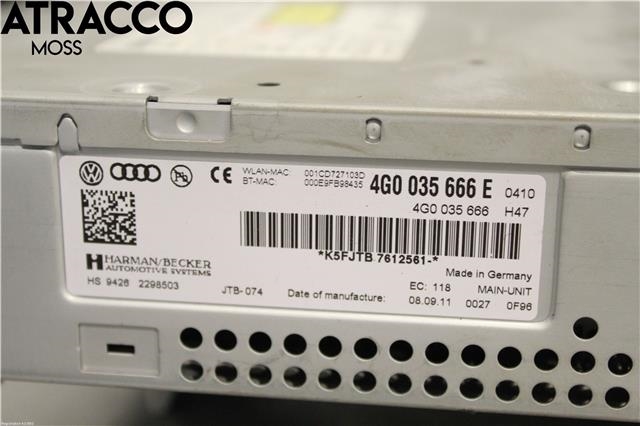 Bilstereo til Audi A6 2011-2014 (Type IV, Fase 1) (C7) (C7) (4G0035666J|)