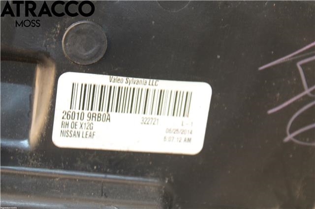 Frontlykt høyre halogen til Nissan Leaf 2011-2017 (Type I)  (260109RB0A|)
