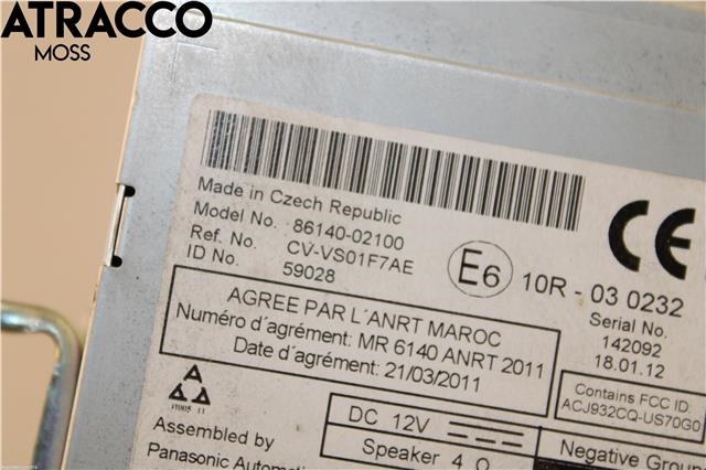 Bilstereo til Toyota Auris 2010-2012 (Type I, Fase 2)  (8612002F50|)