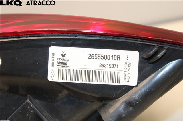 Baklykt venstre til Renault Megane 2009-2016 Type III  (265550010R|)