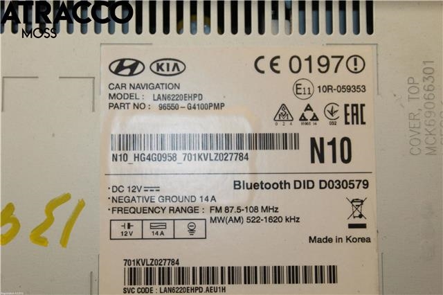 Bilstereo til Hyundai i30 2017-2020 (Type III)  (96550G4100PMP|)