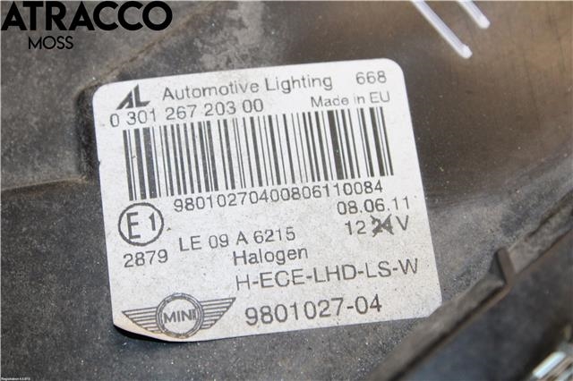 Frontlykt venstre halogen til Mini One/Cooper 2007-2014 (R55-57) (R55-57) (63129801027|)