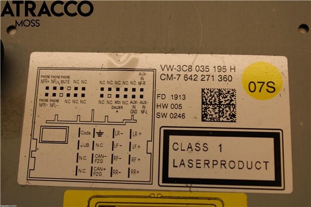 Bilstereo til VW Tiguan 2011-2016 (Type I, Fase 2)  (3C8035195|)