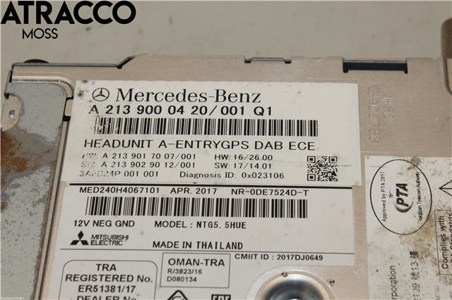 Bilstereo til Mercedes E-Klasse 2016-2023 (W213) (W213) (A2229008911|)