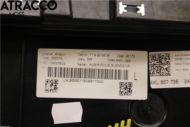 Dashbord til Audi e-tron 2018-->> (4KL857736|)