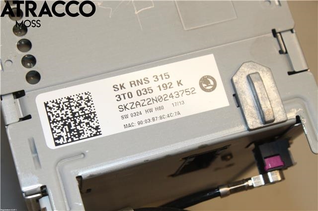 Bilstereo til Škoda Octavia 2005-2008 (Type II, Fase 1)  (3T0035192K|)