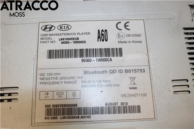 Bilstereo til Kia Rio 2011-2017 Type III (965601W600CA|)
