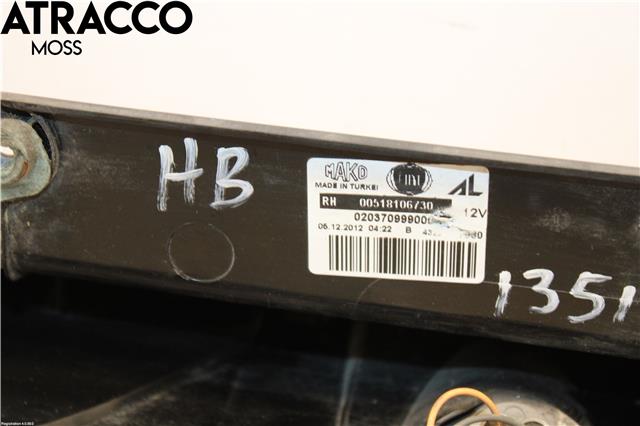 Baklykt høyre til Fiat Doblo 2010-->> (Type II)  (51810673|)