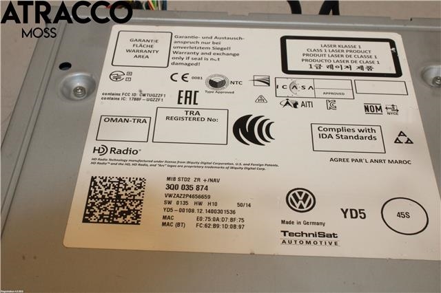 Bilstereo til VW Passat 2015-2019 (Fase 1) (B8) (B8) (3Q0035874|)