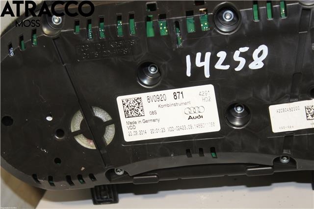 Instrumentpanel til Audi A3 2012-2016 (Type III, Fase 1)  (8V0920871|)
