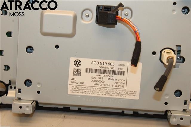 Multimedia display (MCU - Media Controller Unit) til VW Golf, Plus/Cross 2009-2013 (Fase 2)  (5G0919605|)