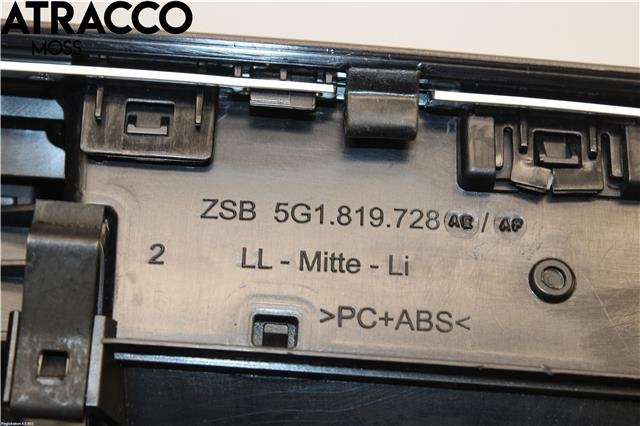 Dashbord friskluftdyse til VW Golf, Plus/Cross 2009-2013 (Fase 2) (5G1819728AE|)