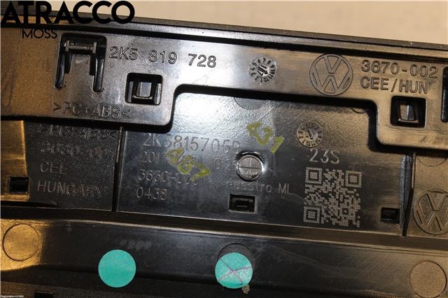 Dashbord friskluftdyse til VW Caddy 2015-2020 (Type III, Fase 3)  (2K5819728A|)