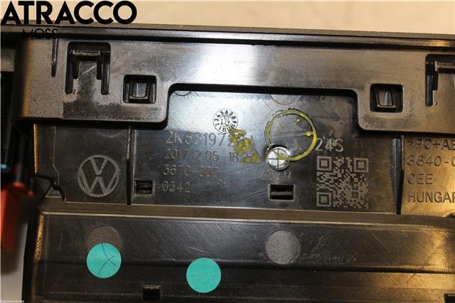 Dashbord friskluftdyse til VW Caddy 2015-2020 (Type III, Fase 3)  (2K5819728A|)