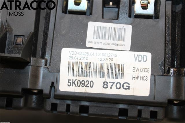 Instrumentpanel til VW Golf VI 2008-2012  (5K0920870G|)