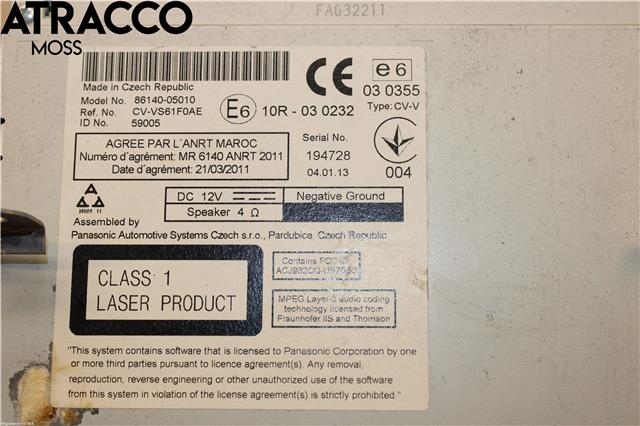 Bilstereo til Toyota Avensis 2009-2015 (Type III, Fase 1)  (8614005010|)