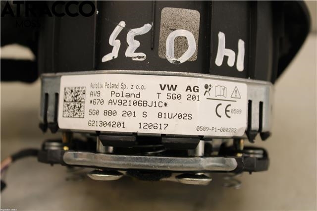 Airbag rattpute til VW e-Golf 2017-2020 (Fase 2)  (5G0880201S|)
