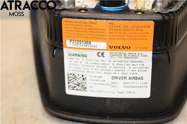Airbag rattpute til Volvo V40 2012-2019  (31291369|)