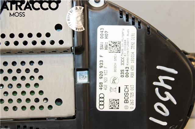 Instrumentpanel til Audi A6 2011-2014 (Type IV, Fase 1) (C7) (C7) (4G8920933F|)