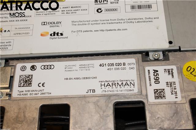 Bilstereo til Audi A6 2011-2014 (Type IV, Fase 1) (C7) (C7) (4G0927137D|)